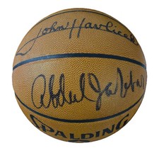 John Havlicek Kareem Abdul Jabbar Signed I/O NBA Basketball 1974 NBA Finals JSA