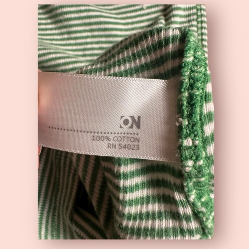 Y2K Stripe Green Henley Shirt XL Short Sleeve Preppy Bella Swan Mallcore Top - Picture 3 of 3