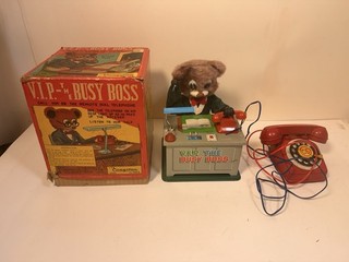 Vintage 1950s Battery Operated V.I.P. The Busy Boss Toy w Box Not Working Japan