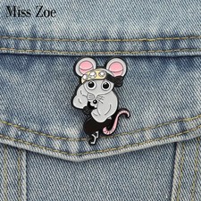 Fitness Muscle Mouse Enamel Pins Custom Japanese Anime Brooches Lapel Badges Clo