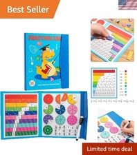 Magnetic Fraction Educational Puzzle, 110 Pcs Magnetic Fraction Puzzle for El...