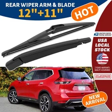 New Rear Windshield Black Wiper Arm Blade Set 12"+11"  Replacement All Season