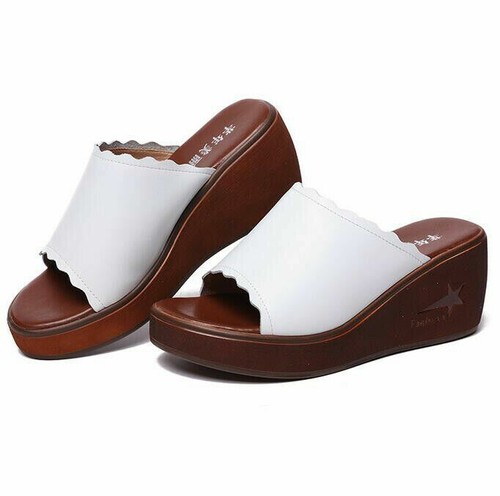 Sandali donna zeppa piatta estivi donna mules ciabatte scarpe misura 3-10,5 - Foto 15 di 30