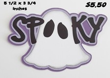SPOOKY HALLOWEEN TITLE scrapbook premade paper piecing 3d die cut by Rhonda
