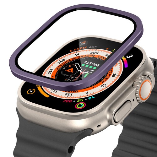 1/2PCS For Apple Watch Ultra 49mm Tempered Glass Screen Protector Case Metal - Photo 3 sur 47