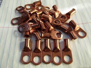 12 COPPER LUGS,4G-3//8/"STUD SIZE,BATTERY CABLE ENDS,MADE BY MOLEX.3.2.**