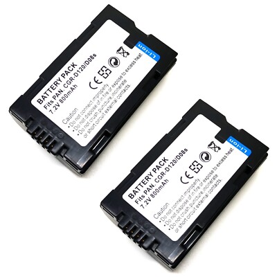 2x Battery For CGR-D120 Panasonic NV-C2 NV-C3 NV-C5 NV-C7