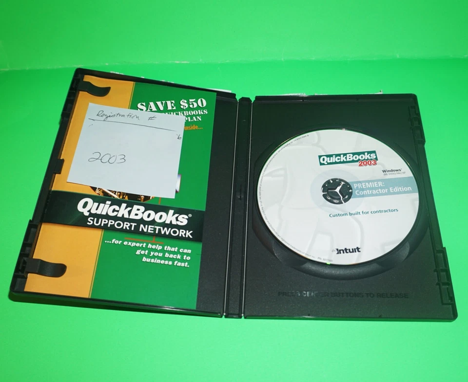 Intuit Quickbooks 2003 Premier Contractor Edition Upgrade Only EUC w/Key Code JB - Image 2 of 3