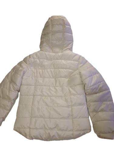 Old Navy Girls Hooded Puffer Jacket Zipper Outdoor Off White Size Medium G002 - Picture 4 of 6