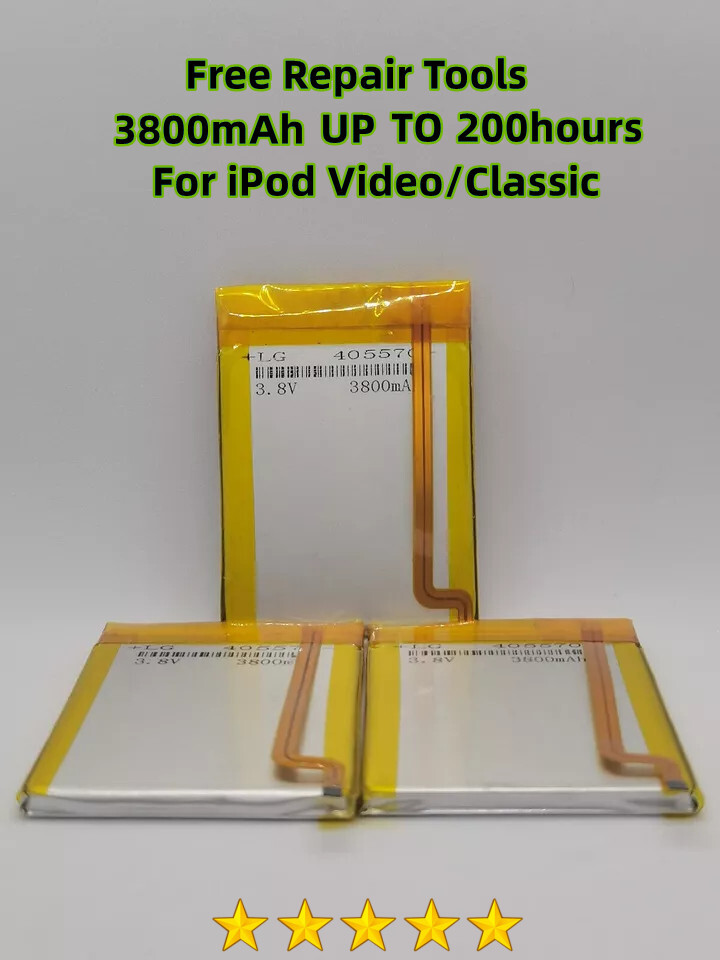 3800mAh Upgraded Battery for iPod Video 30GB 6 7th Gen Classic 80 120 160GB LOT