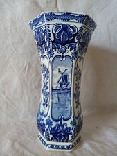 Boch pour Royal Sphinx Holland, vase Delfts, bleu