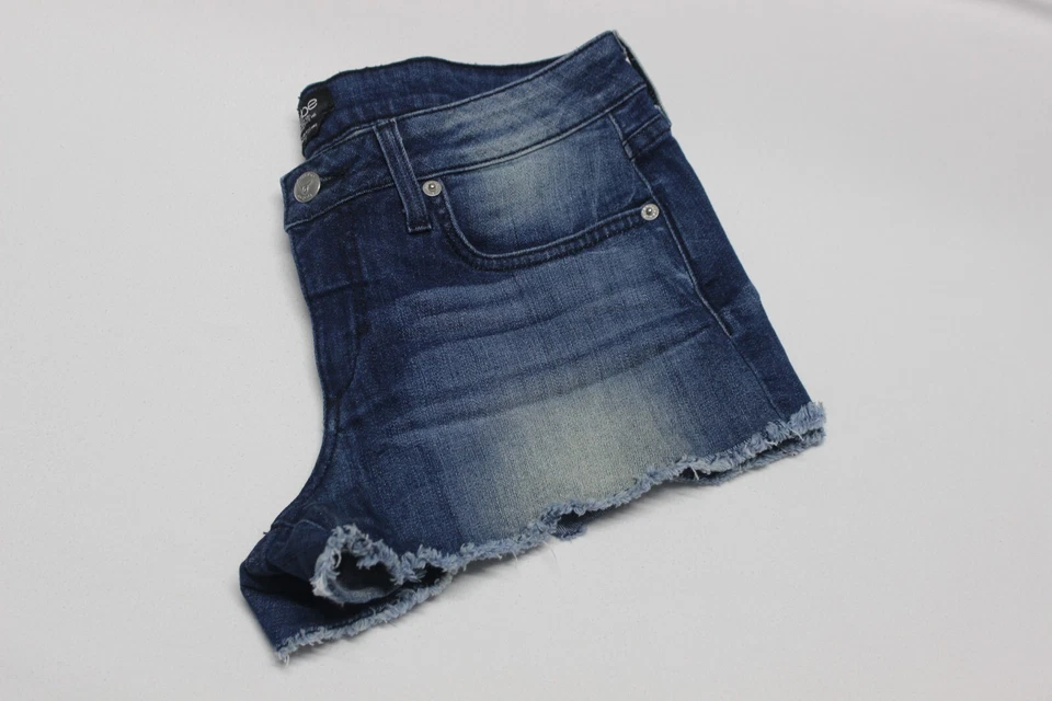 Bebe Mujer Crudo Dobladillo Vintage Lavado Corte Denim Shortie Corto 28 Foto 4 de 4