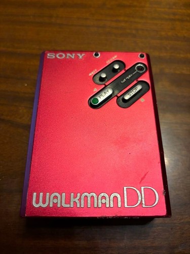 JUNK SONY Walkman WM-DD RED Portable Cassette Player Confirmed to work a