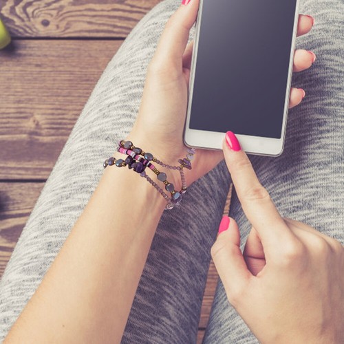 Zestaw 4 przeciwzgubionych łańcuszków na telefon komórkowy damski panna długa pętelka na nadgarstek - Zdjęcie 8 z 12