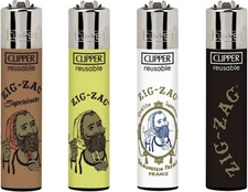 Clipper CP22 Zig-Zag Lighters – 4-Pack | Refillable, Durable & Wind-Resistant