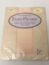 Vintage Evan Picone Pantyhose The Sheerest Sheer Pearl Size Medium
