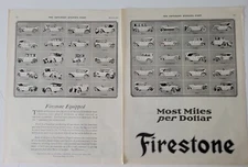1920 Firestone tires 40 cars Paige Moon Locomobile Elcar Cole Biddle Mercer ad
