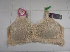 Bali Comfort Lace Desire Wireless Bra Latte Lift Women's Large Full Coverage
