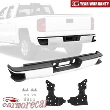Chrome Rear Bumper For 2014-2018 Chevy Silverado GMC Sierra 1500 w/o Sensor Hole
