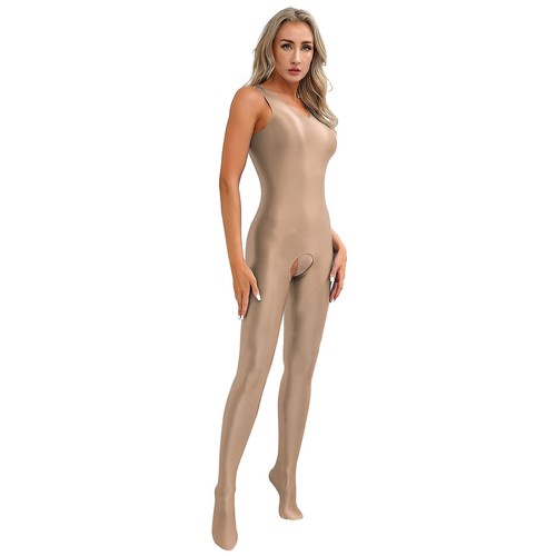 Body donna lucido senza maniche elasticizzato aperto all'uncinetto body tute - Foto 39 di 117
