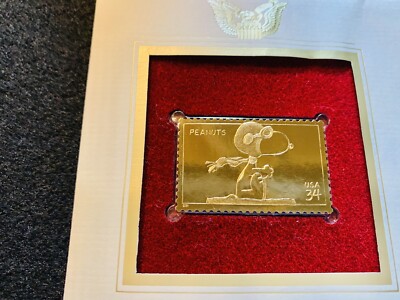 Vintage PEANUTS SNOOPY World War I Flying Ace, ©️2001, 22K Gold