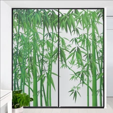 Frosted Static Cling Glass Sticker Bamboo Stained Glass Film Blackout Privacy