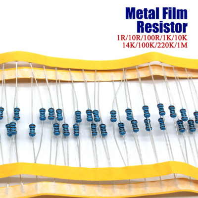 1/4W Metal Film Resistor Kit for Electronics DIY, Circuit Design & Beginners