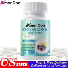 Nicotinamide Resveratrol 1200MG, Anti-aging NAD Supplement 60 Capsules US STOCK