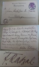 Zoologist & Geographer Friedrich Ratzel (1844-1904): PK Leipzig 1889 &rarr; Theodor Eimer