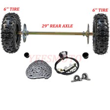 29'' Go Kart Rear Axle Kits Wheel Hubs 4.10-6'' Tires Brake 125cc ATV Quad Golf