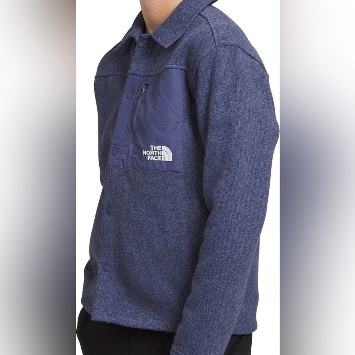 NWT The North Face Sweater Fleece Button Down Jacket in Blue