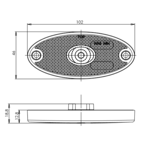 8x Side Marker Light Oval Amber LED Slim Line WAS 12/24V Lamp Trailer Caravan - Picture 3 of 8