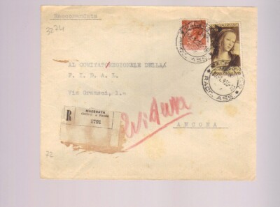 3274-From Macerata to Ancona 10/1/1955-beautiful recommended with L.80 Syracuse wheel