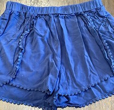 Epic Threads Girls Navy Blue Lace Trim Elastic Waist Straight Fit Shorts Size L