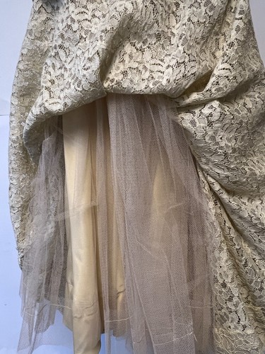 Vintage Cotillion Lace Sleeveless Formal Dress Prom Party Lined Netting- 6 or 8 - Picture 7 of 12