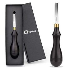 Leather Edge Beveler Tool 6mm Skiver with Wooden Handle for DIY Crafting