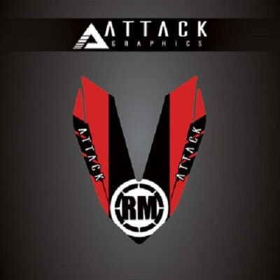 Attack Graphics Renegade Front Fender Decal Red for Beta 300 Xtrainer 2023-2025