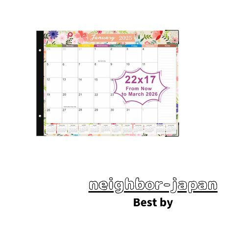 New Large Desk Calendar 202522 x 17 From Now to March 2026 Desk top