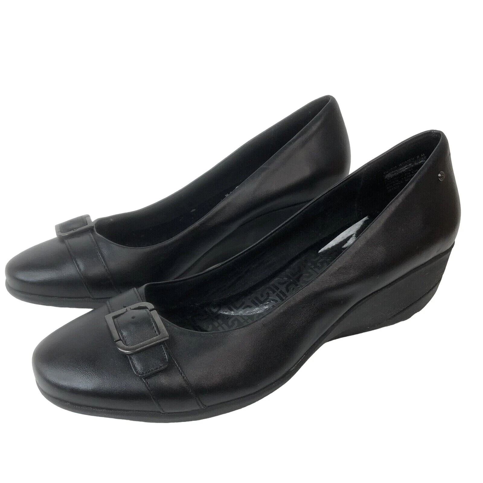 Mocassini décolleté da donna Rockport Adiprene di Adidas taglia 9 pelle zeppa fibbia