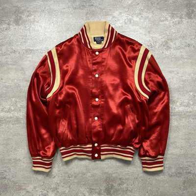 RARE VTG 90s POLO BALL STAR RALPH LAUREN SATIN BOMBER JACKET SIZE