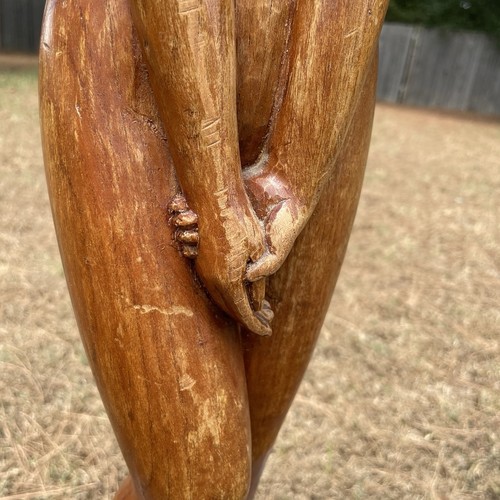 "Figura de madera desnuda femenina de 30,5"" hecha a mano estatua tallada en madera de colección" - Imagen 11 de 17
