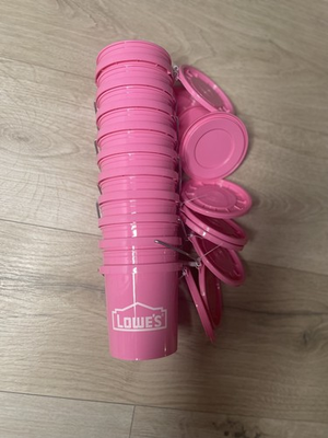 #ad #ad Lowe’s Mini Bucket Pink w Lid RARE Lot of 10 SET $42.50