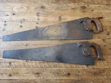 Lot Of 2 Henry Disston & Sons 26 1/2" & 26" Blade Hand Saws Philadelphia Vintage
