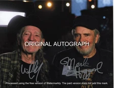 WILLIE NELSON ~ MERLE HAGGARD -=2=- COUNTRY LEGENDS - HAND SIGNED AUTOGRAPHED 