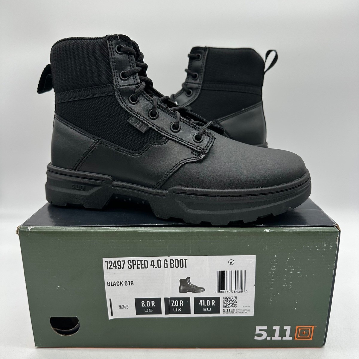 5.11 Tactical 12497 Speed 4.0 6 Boot Mens 8 Black 019 Leather