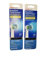 2X CVS Easy Flex Total Power 5 pk Brush Replacement Heads Compatible with Oral B