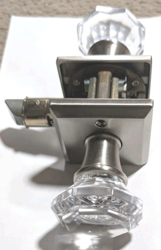 Perilla de cristal Baldwin PSCRYTSR150 Reserve Passage con base cuadrada níquel satinado Foto 4 de 4