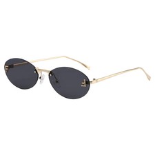 Oval Rimless Sunglasses UV400 Lenses Small Metal Frame Casual Women Glasses