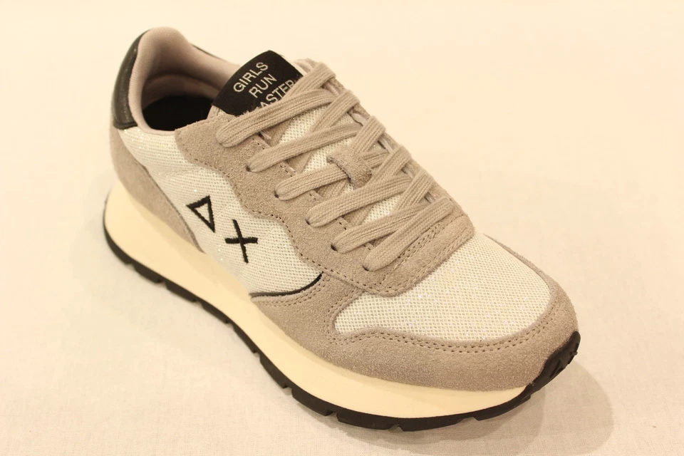 SUN68 Z45204 ALLY GLITTER TEXTILE ginnastica donna in pelle e tessuto argento 44 - Immagine 4 di 4