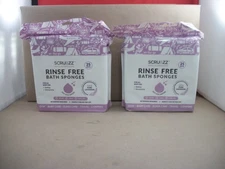 2 Packs of 25 Scrubzz Disposable No Rinse Bathing Wipes, All-In-1 Single Use
